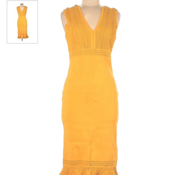 Eva Mendes Orange bodycon dress NWT - Picture 4 of 4